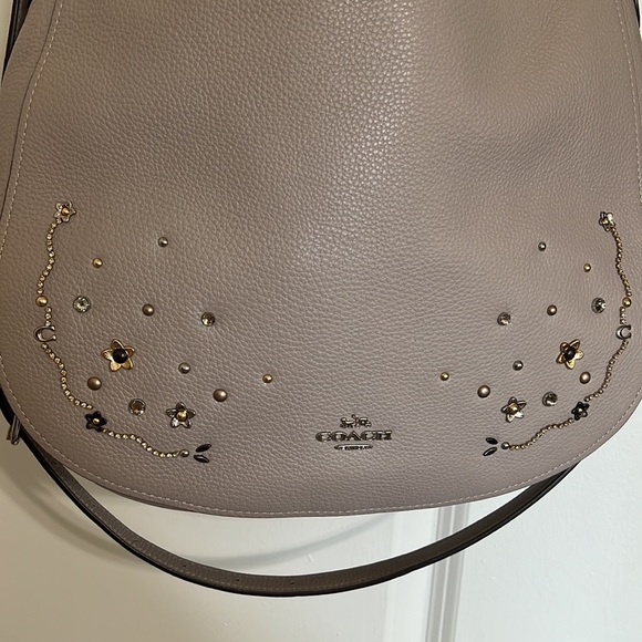 Coach F49127 Elle Hobo in Pebble Leather with Stardust Crystal Rivet - Picture 4 of 11
